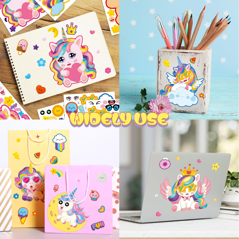 Miss Fantasy Unicorn Stickers used as kids party favors and classroom gifts