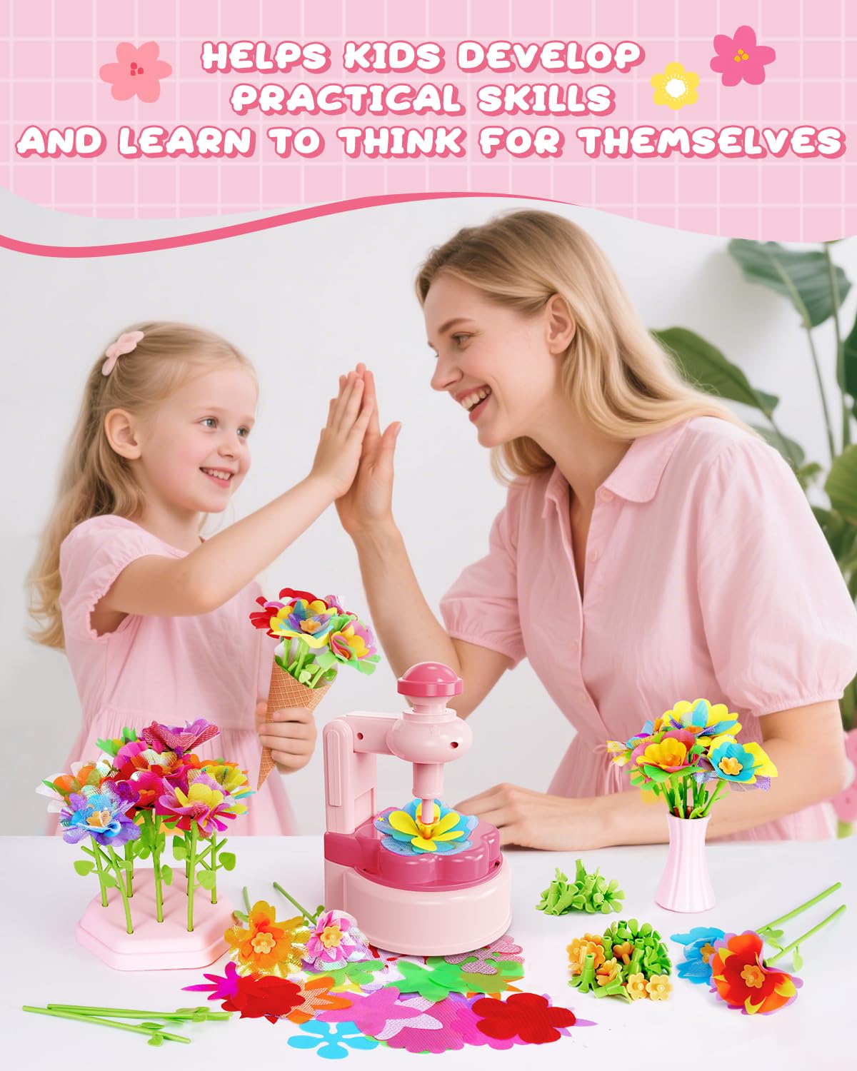 MISSOLO flower pressing unit helps kids craft bouquets with ease.