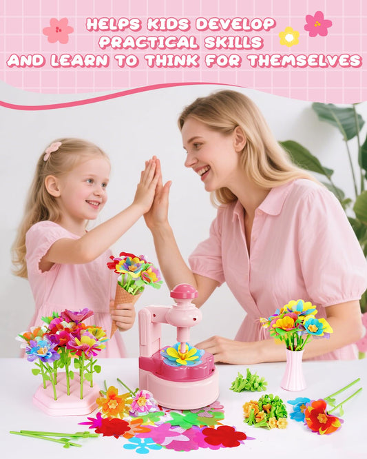 MISSOLO flower pressing unit helps kids craft bouquets with ease.