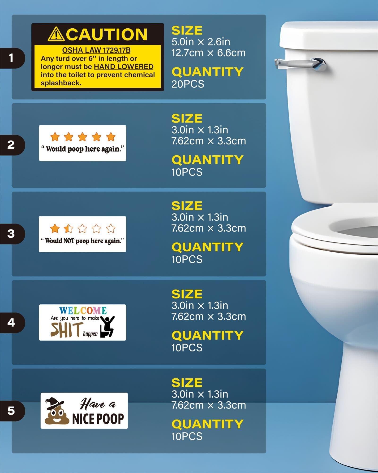 MiStar peel-and-stick design; easy application for instant restroom pranks.