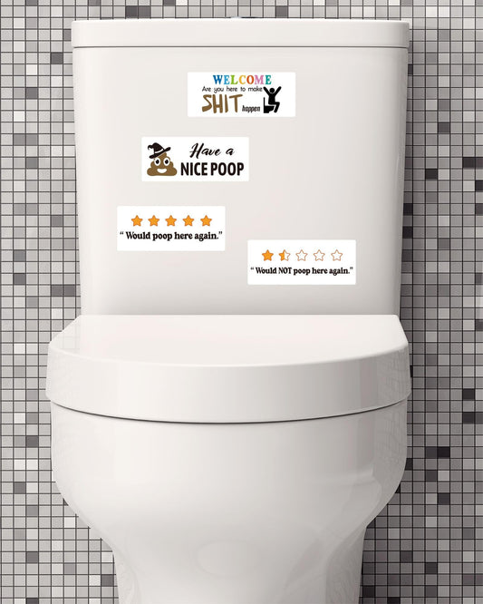 MiStar prank stickers for toilet; fun restroom decor that sparks laughs at parties.