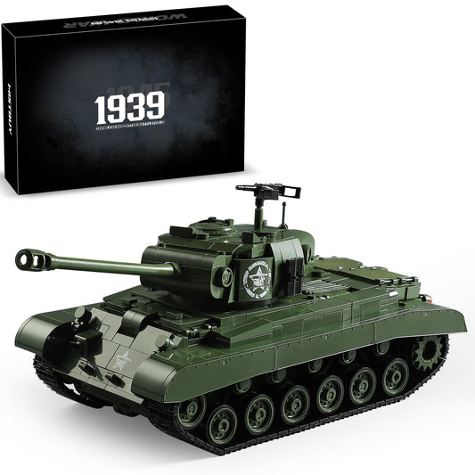 Mistbuy 1703-piece WW2 tank front view for display and collection.