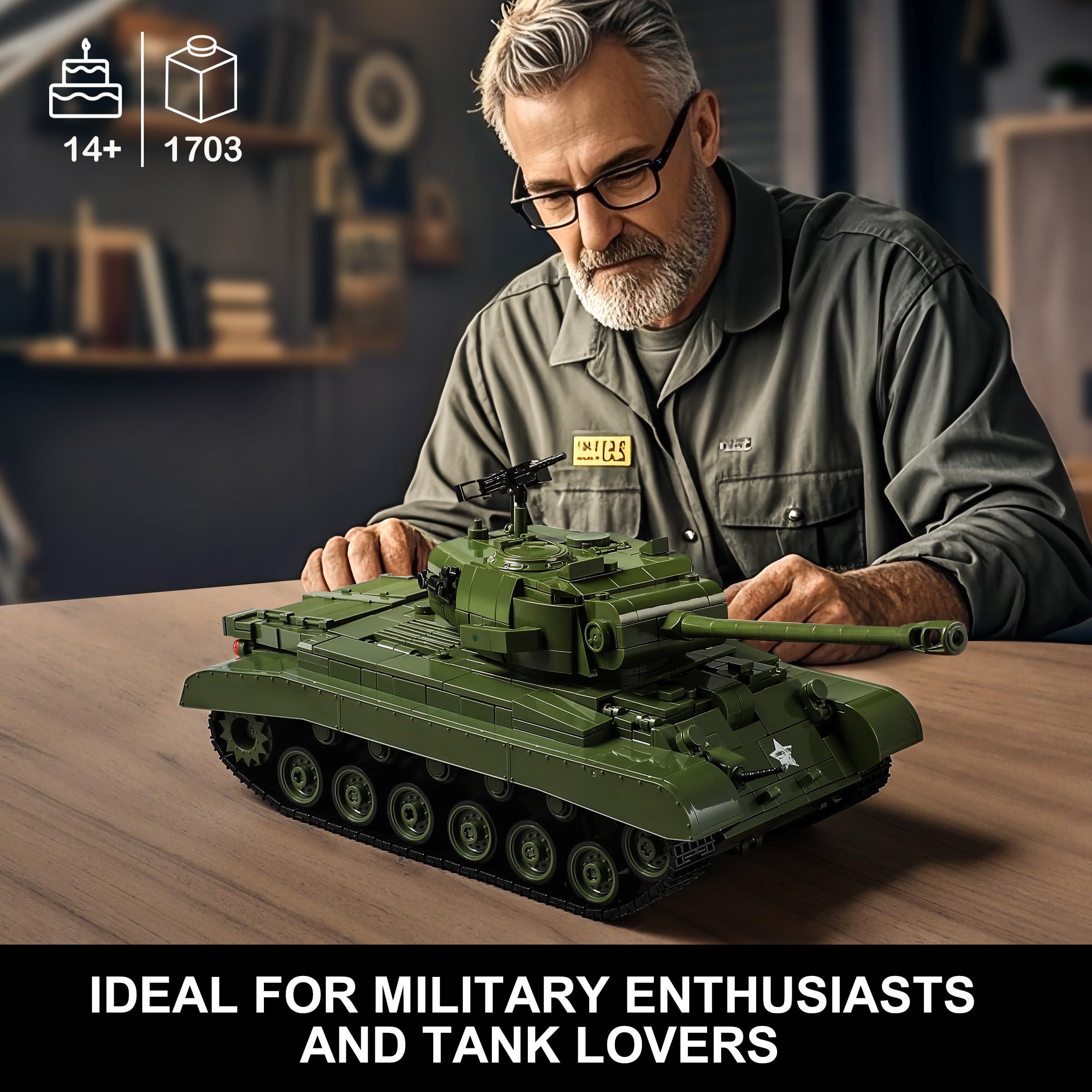 Mistbuy 1703-piece WW2 tank side detail highlighting construction.