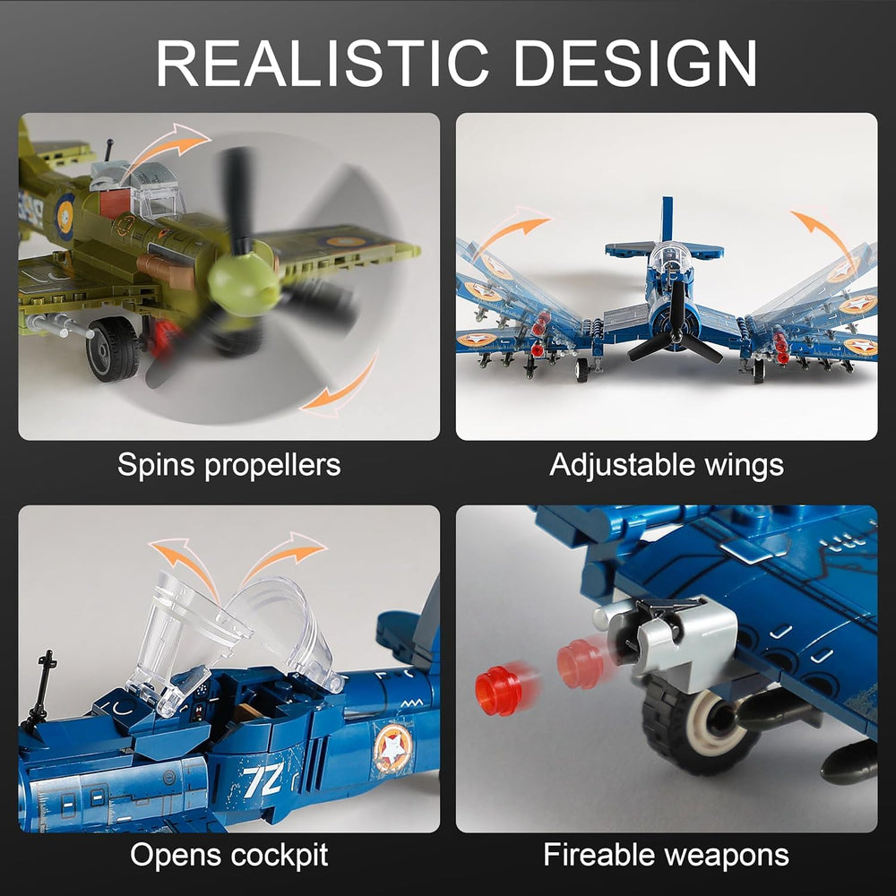MISTBUY F4U landing gear extended for realistic action during play