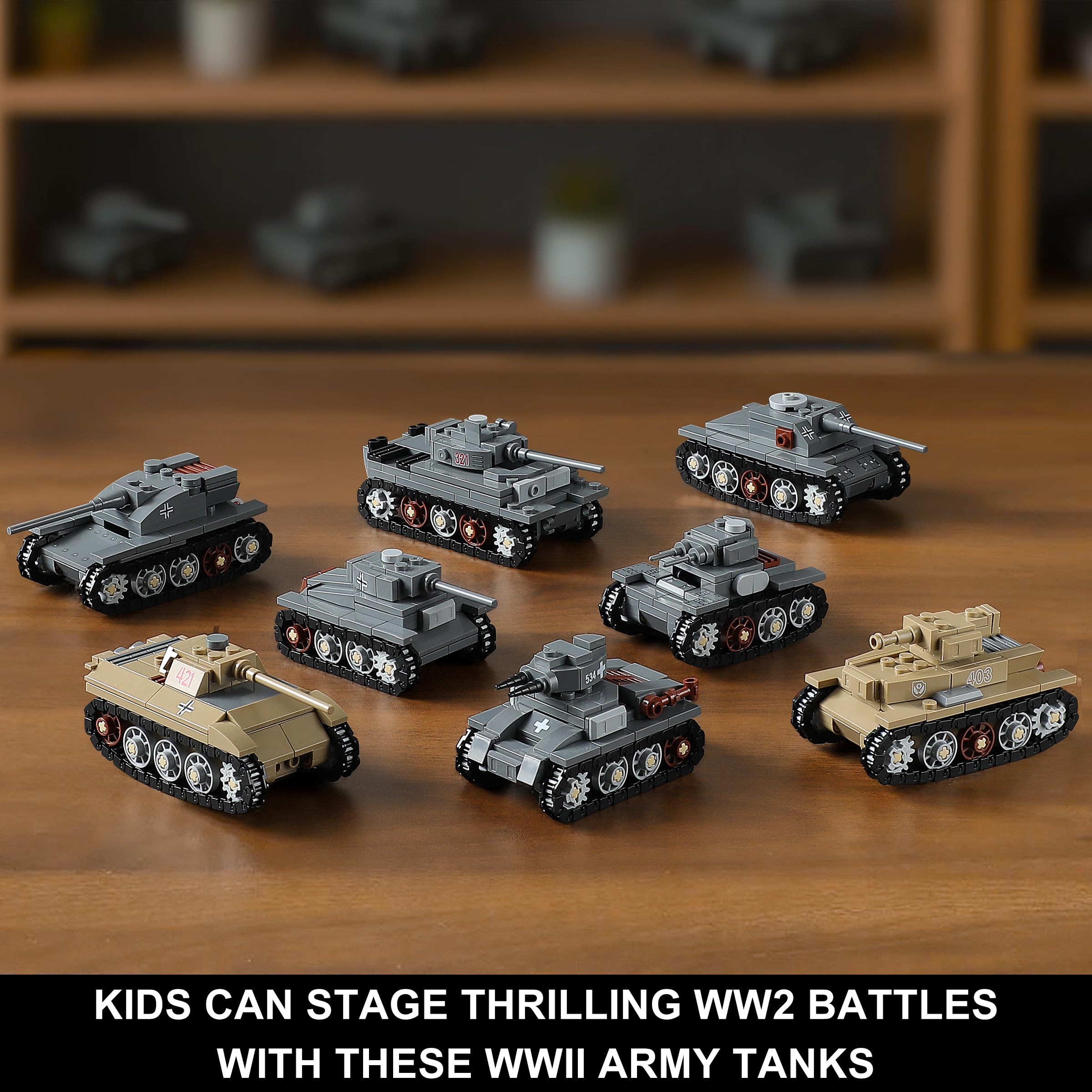 MISTBUY detailed tank treads and turret for realistic display