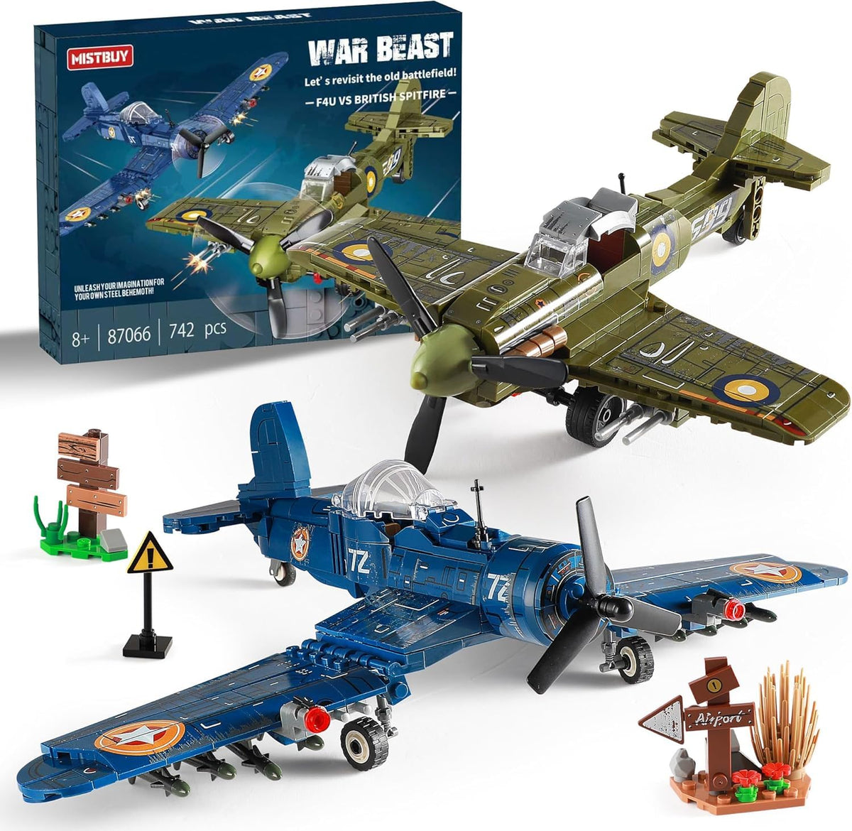 MISTBUY WW2 F4U Corsair model ready for assembly and imaginative play