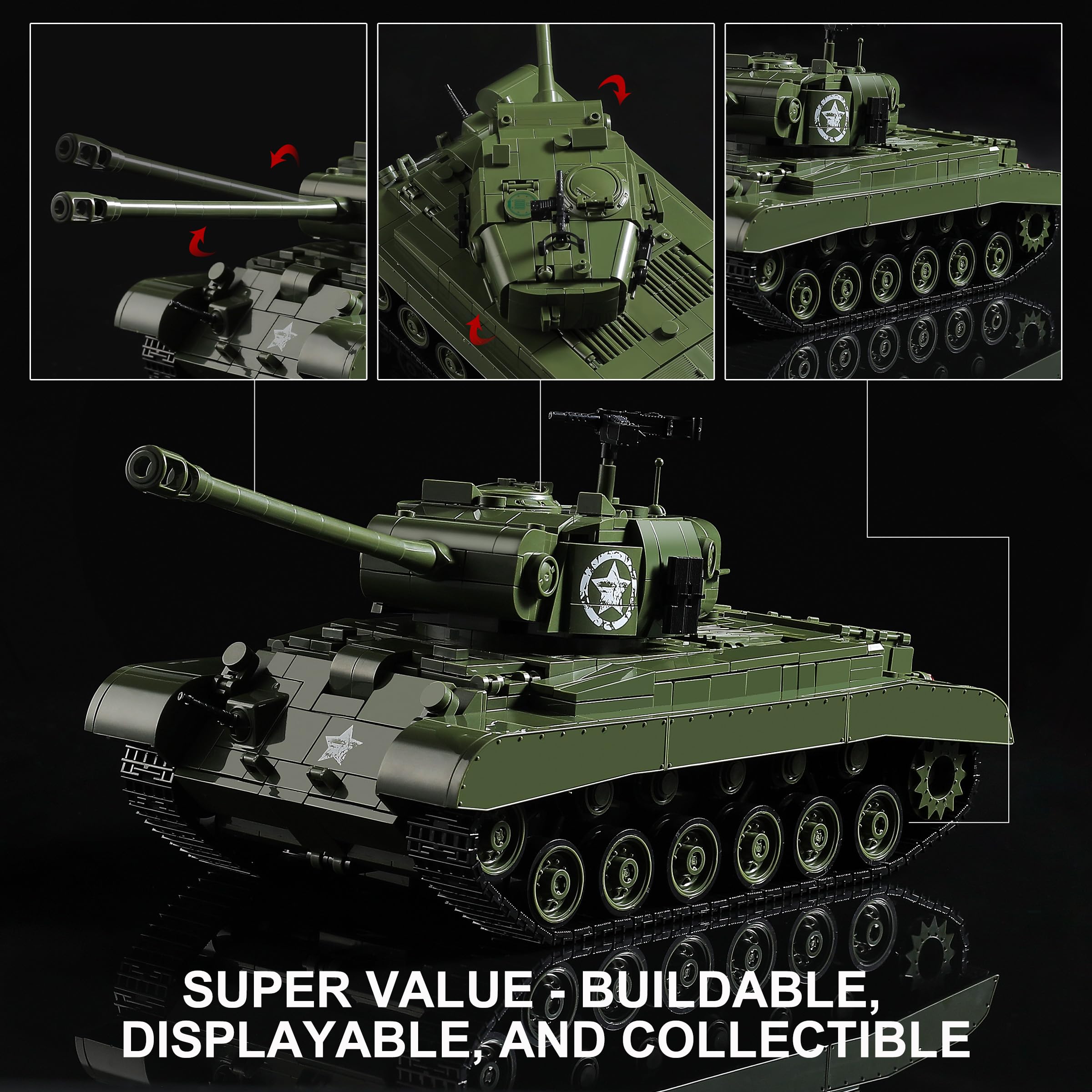 Mistbuy WW2 tank cannon rotation showing 360-degree turret motion.