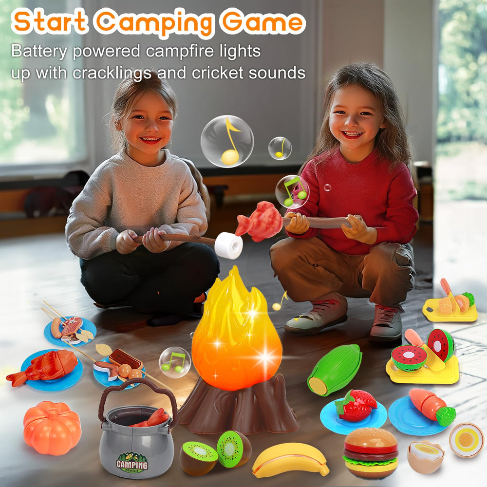 MITCIEN camping set play food fruits vegetables supports creative cooking play