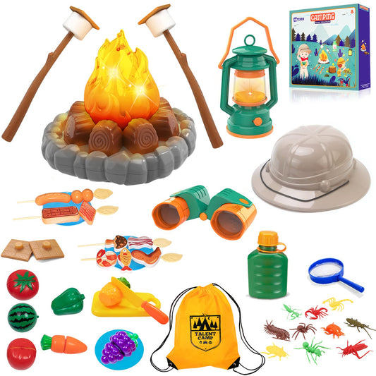 MITCIEN camping toys campfire-lantern creates cozy pretend campfire ambience for kids.