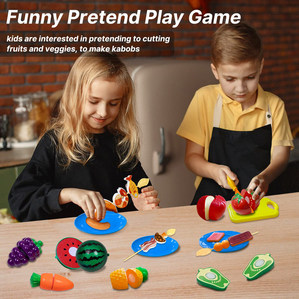 MITCIEN camping toys pretend fruits and vegetables support safe, creative cooking role-play.