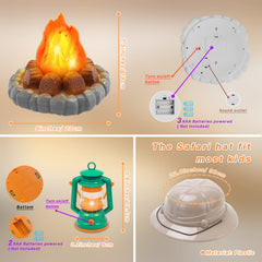 MITCIEN camping toys plates and utensils help organize pretend meals.