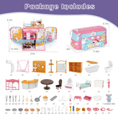 MITCIEN dollhouse playset bedroom and bathroom furniture for cozy role-play