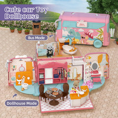 MITCIEN dollhouse playset opened to 180 degrees for immersive pretend play