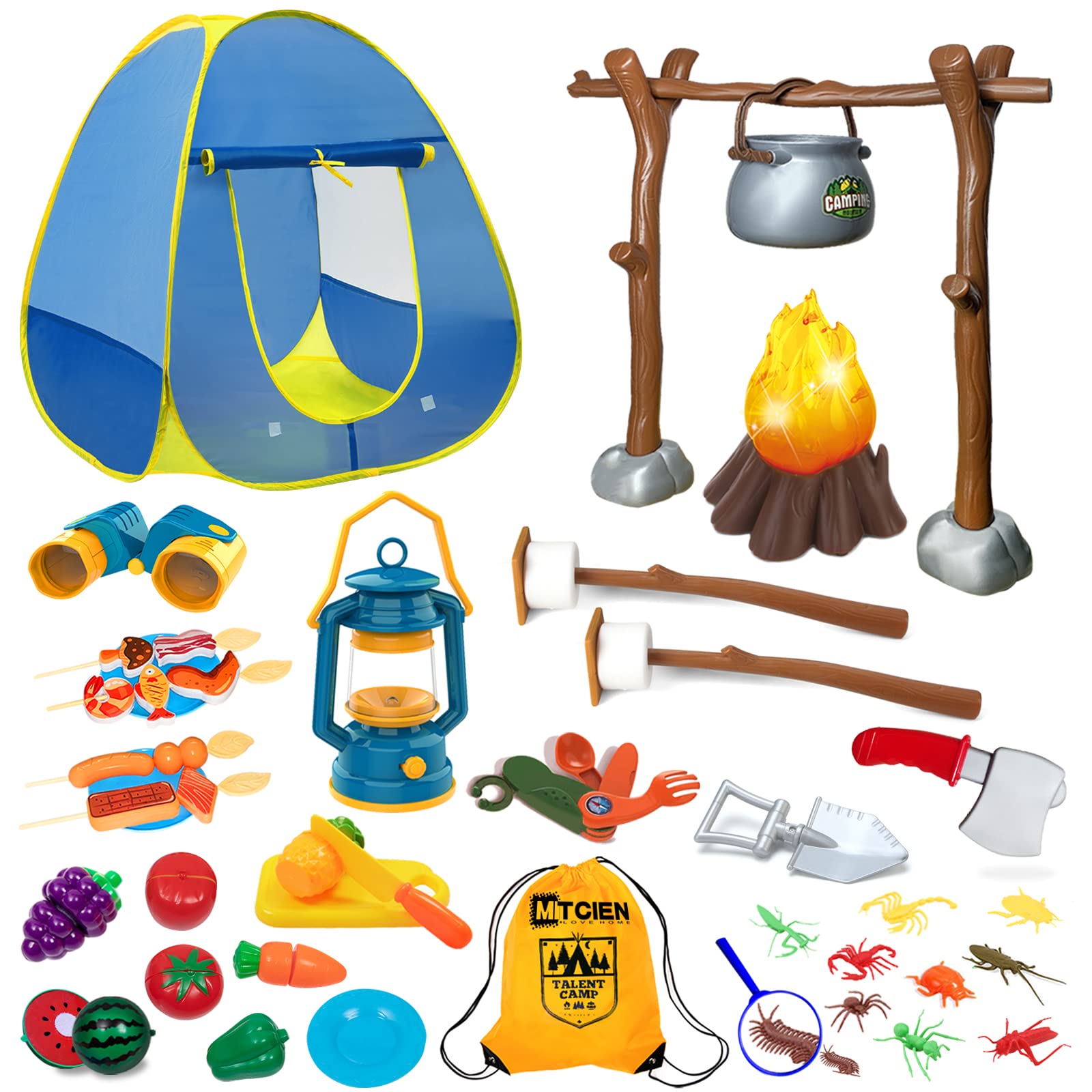 MITCIEN kids camping set campfire with realistic light and sound for imaginative play