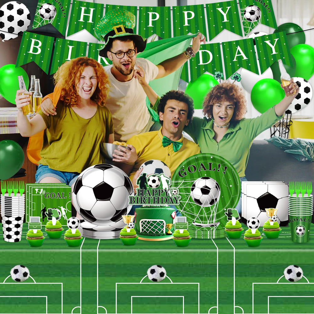 Miucat soccer party scene decoration idea for a visually striking party setup.
