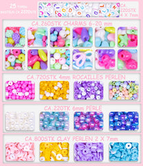 MiuCo bracelet making kit with 800 clay beads for colorful jewelry projects