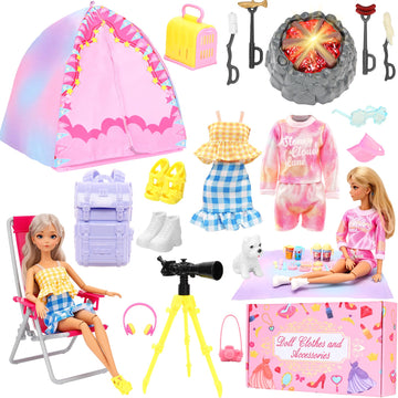 Miunana doll camping tent enhances imaginative play for 11-12 inch dolls.