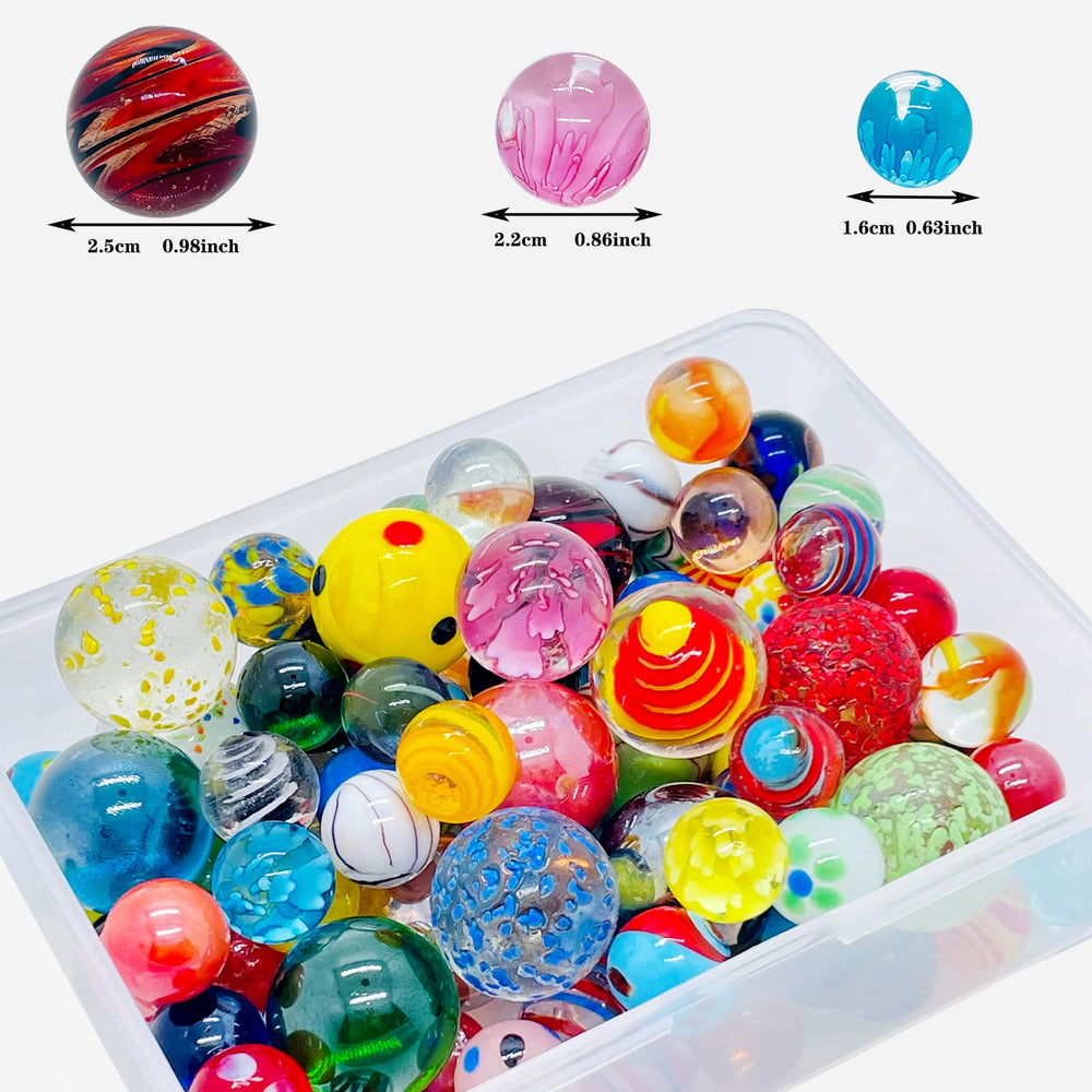 Miutrue 25mm marbles offering larger size for dramatic effects and easy handling.
