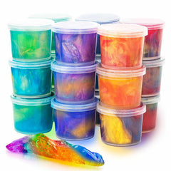 MiVRIU Galaxy Slime 24-pack display, ideal for classroom prizes and party favors.