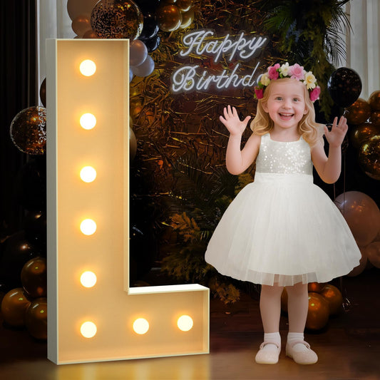 Mixifox 3ft marquee letter L assembly-friendly for easy setup backdrop.
