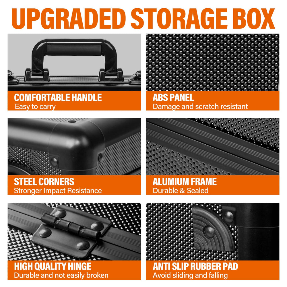 Mixpoet storage box interior with foam dividers keeps cards secure and organized