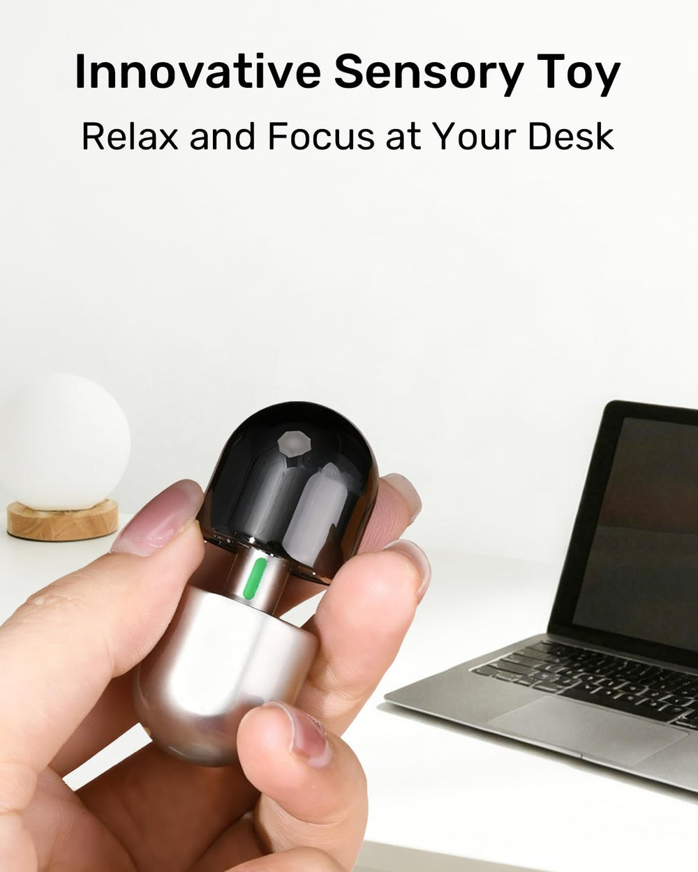 Mixtrys 3-in-1 metal fidget slide action for tactile engagement during tasks.