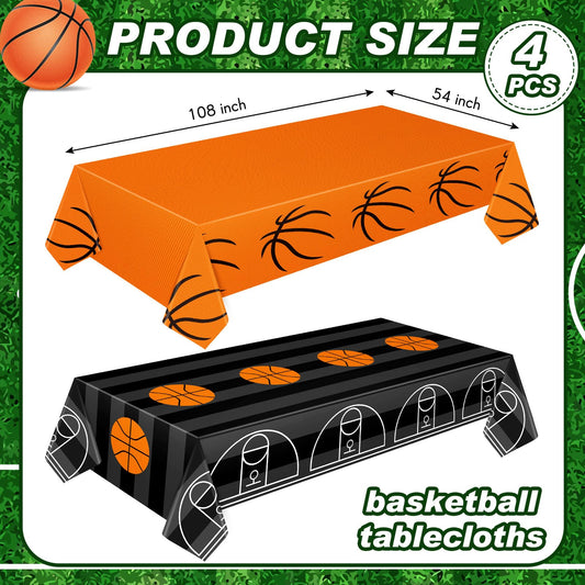 Mixweer basketball pattern table cover showing vibrant sports decor for events.