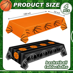 Mixweer basketball pattern table cover showing vibrant sports decor for events.