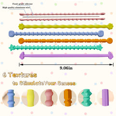 MJDYTYT sensory sticks 6-pack: bendable designs spark creativity and fine motor skills