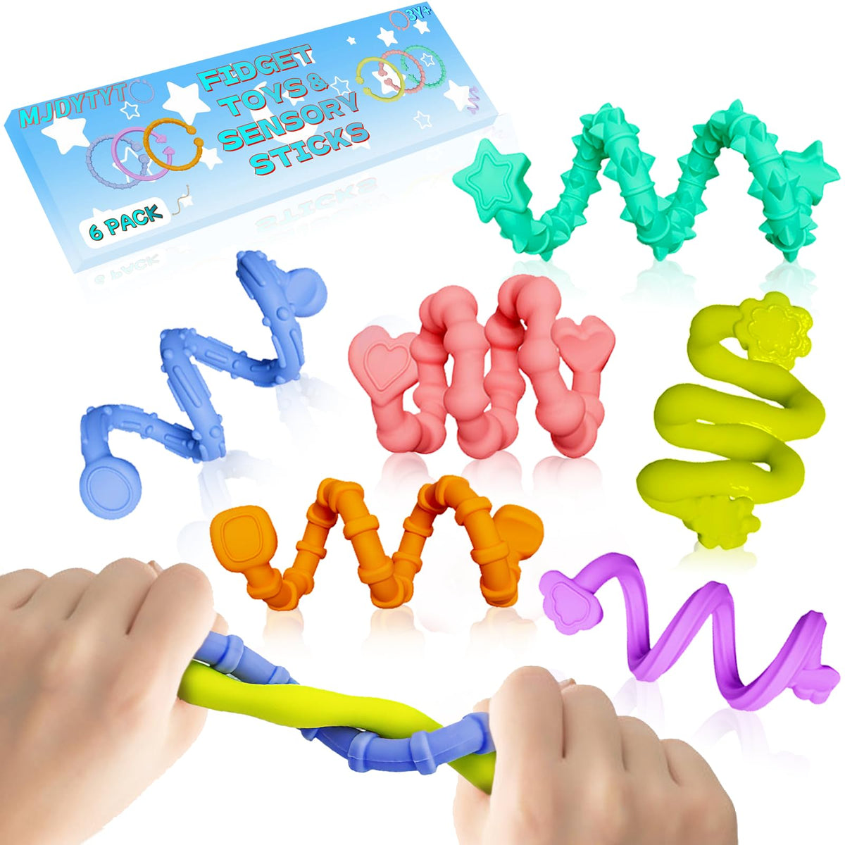 MJDYTYT Christmas sensory sticks: textured sticks for calm focus and tactile play