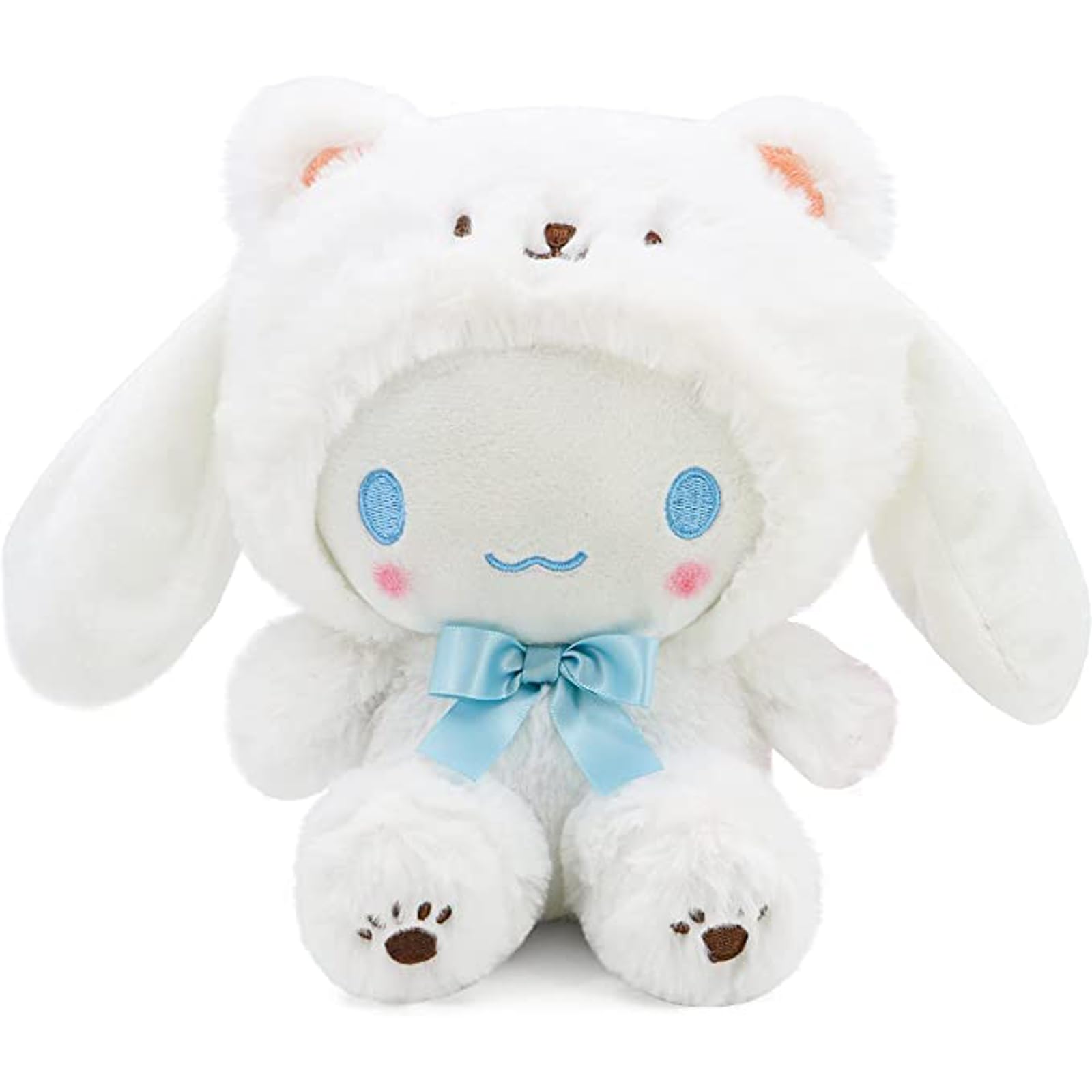 MJJAOQYF cartoon kawaii white bear plush, soft and cuddly toy for playtime