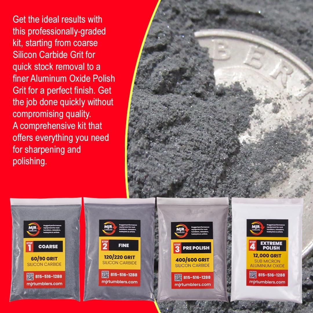 MJR Tumblers 6lb kit contents shown, ready for easy start and pre-measured stages