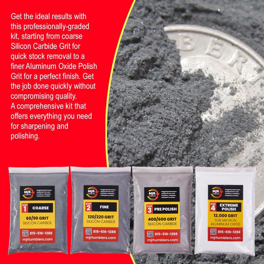 MJR Tumblers 6lb kit contents shown, ready for easy start and pre-measured stages
