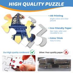 Closeup of mjyphdm puzzle pieces shows precise, snug fit.