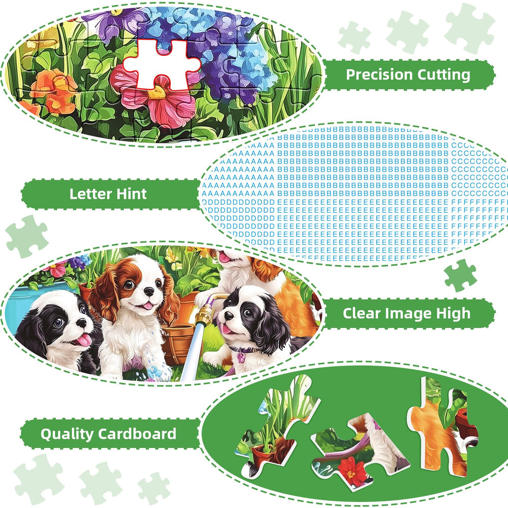 Mjyphdm dogs playing in water puzzle highlights a vibrant summer scene for active puzzling.