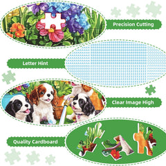 Mjyphdm dogs playing in water puzzle highlights a vibrant summer scene for active puzzling.