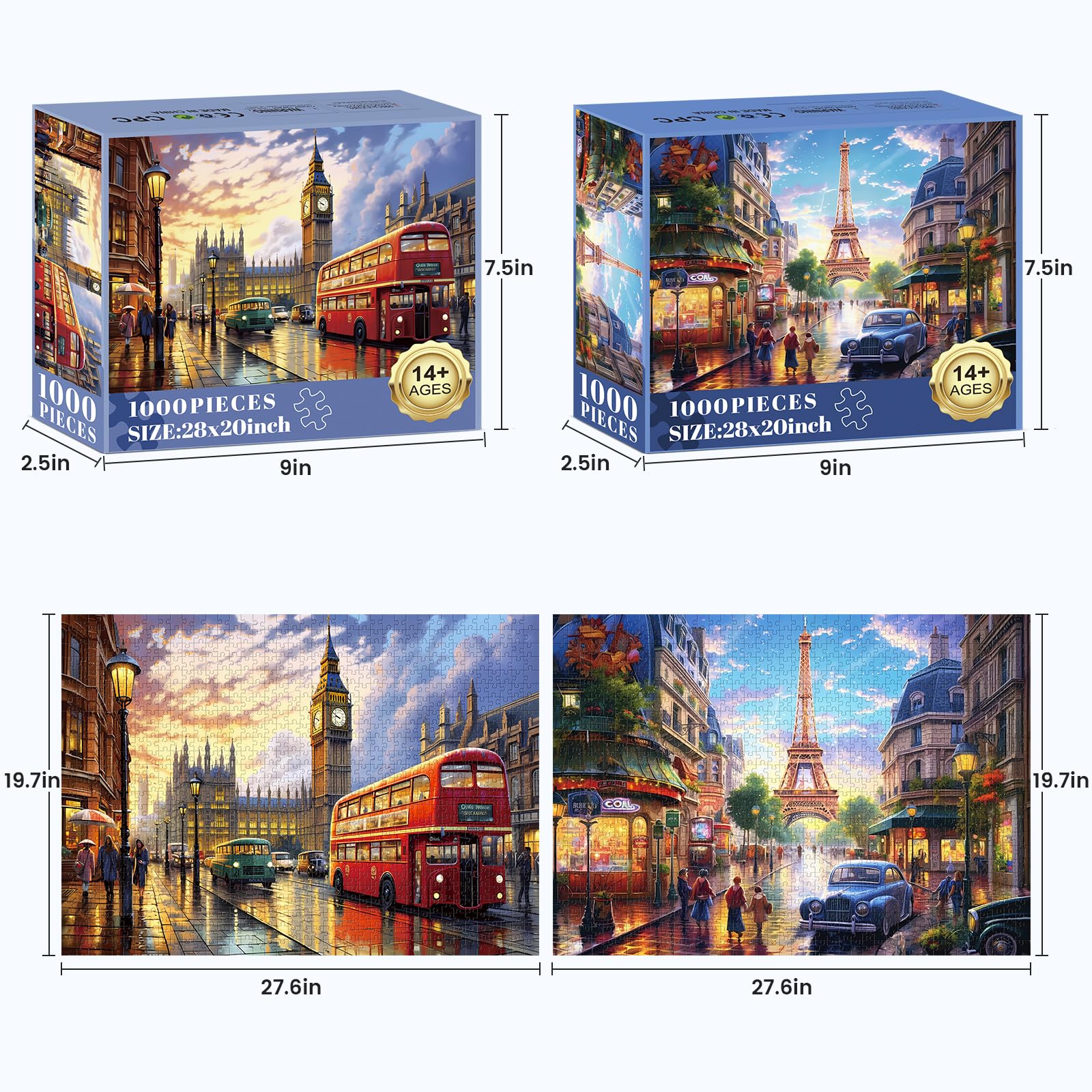 Mjyphdm Eiffel Tower 1000-piece puzzle for collaborative fun.