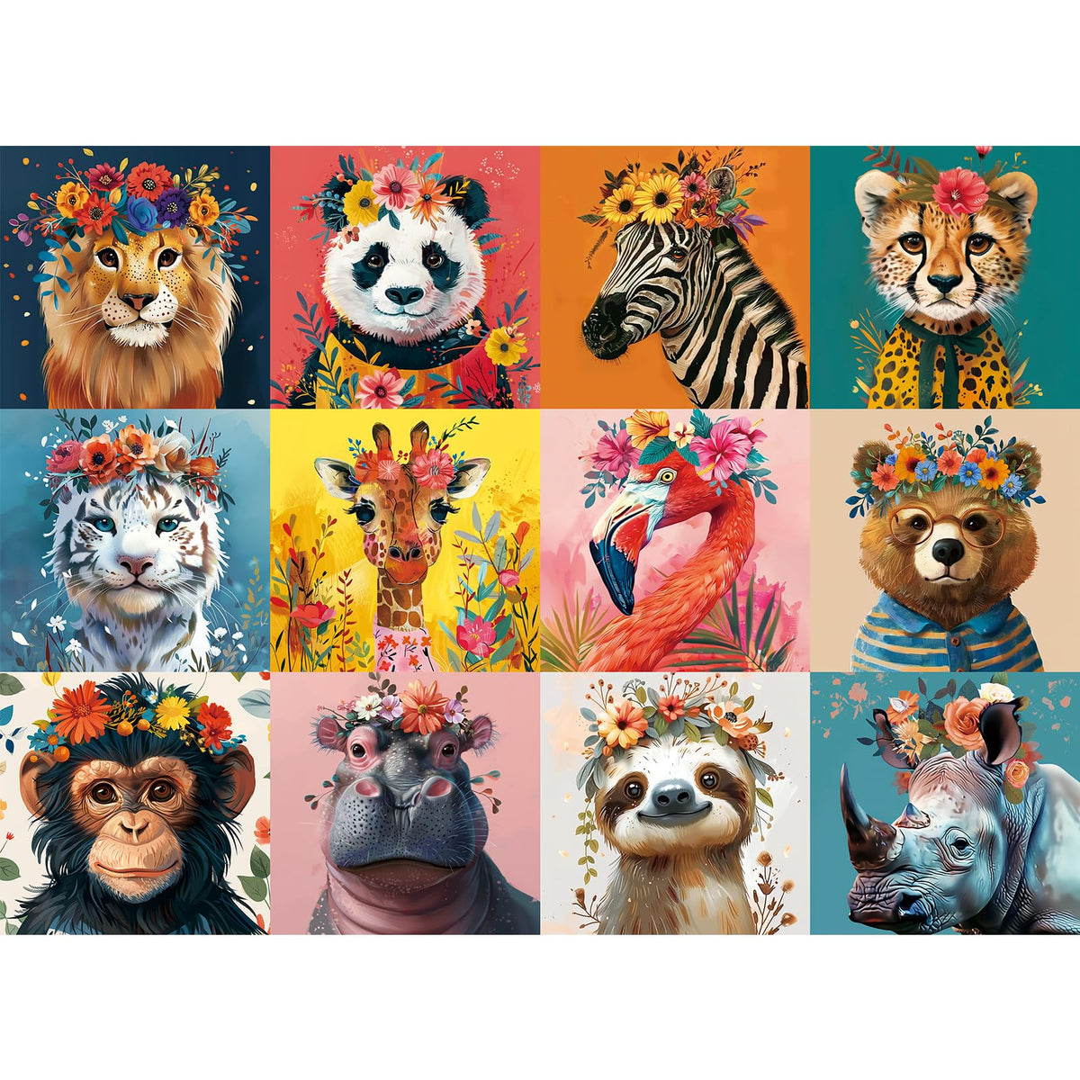 Mjyphdm wild-animals-puzzle: vibrant portraits for engaging family puzzle sessions.