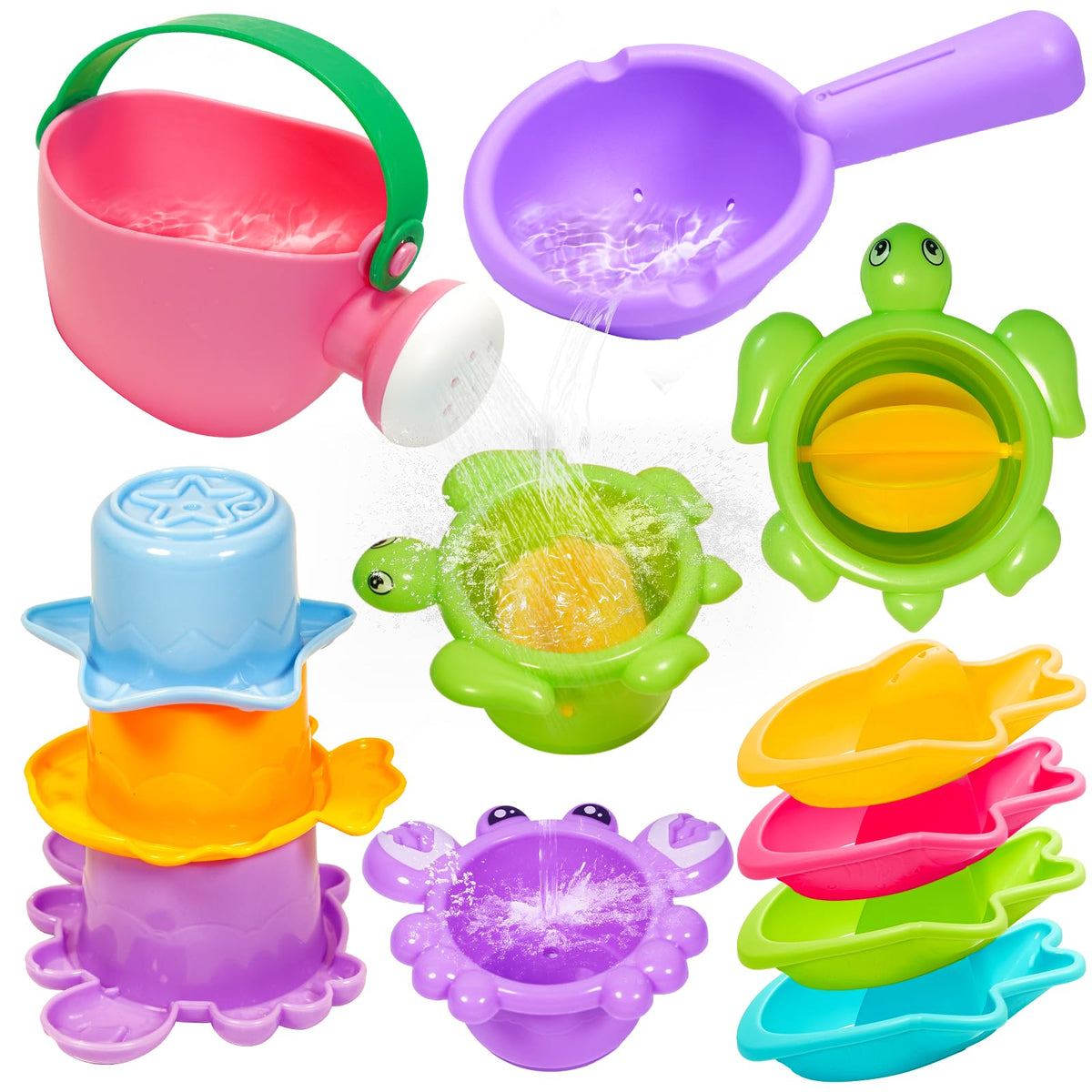 MKICLECER bath toy set floats in tub to inspire imaginative bath play