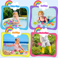 MKICLECER stacking cups help kids learn sorting during bath or beach
