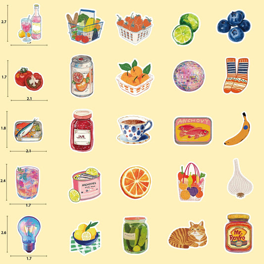 MKZ coquette stickers showcase bright colors in 2-inch formats for planners.
