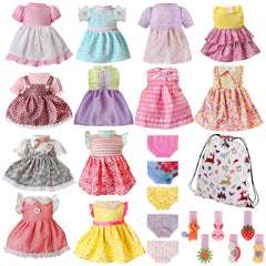 MLcnleS Alive 12-set doll dresses for 12–16 inch dolls, versatile mix-and-match outfits