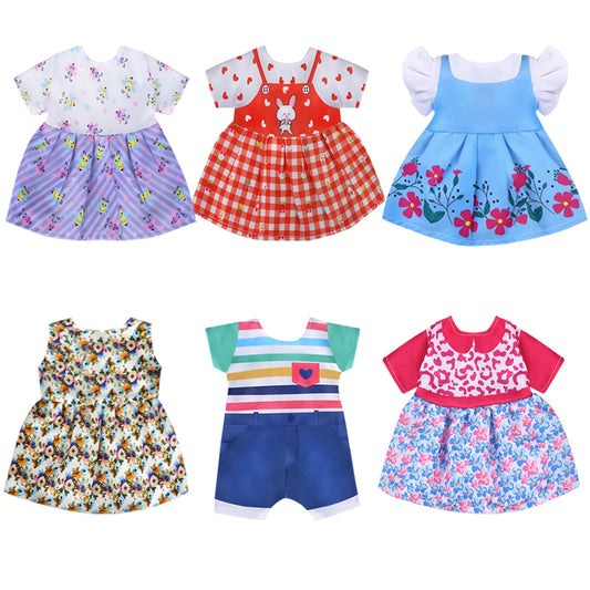MLcnleS Alive doll clothes set: six colorful dresses for 12-13 inch dolls.