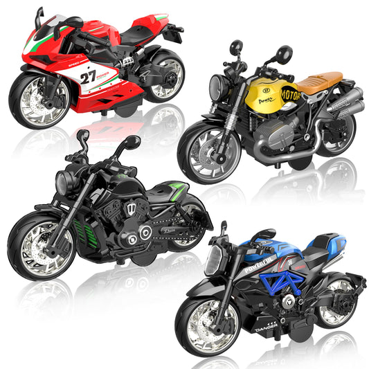 MLcnleS alloy diecast motorcycle front view, ideal for display and collectability