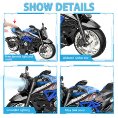 MLcnleS diecast motorcycle with lights and sounds for engaging interactive play