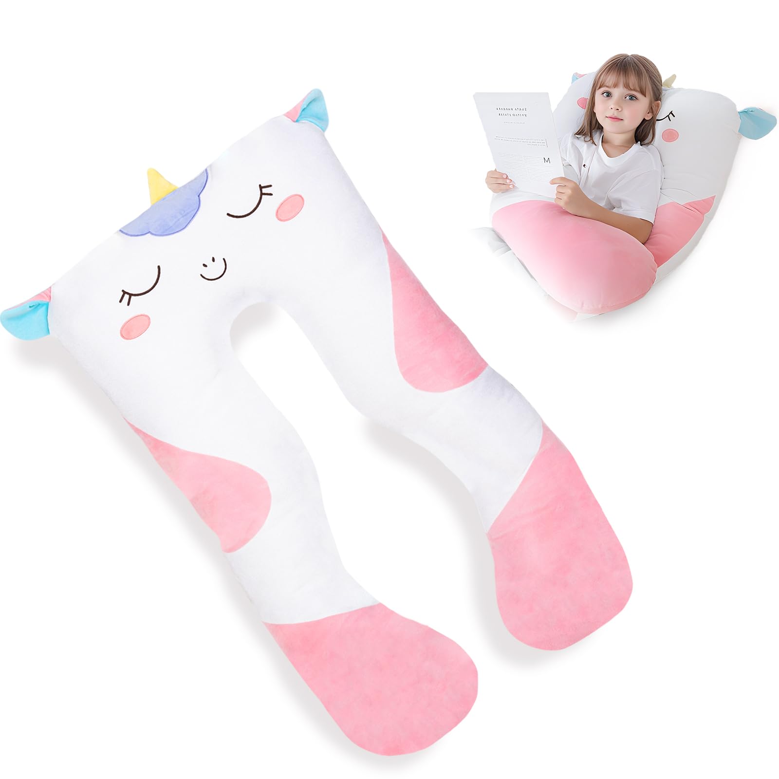 MLdian plush pillow in use during bedtime for cuddling.