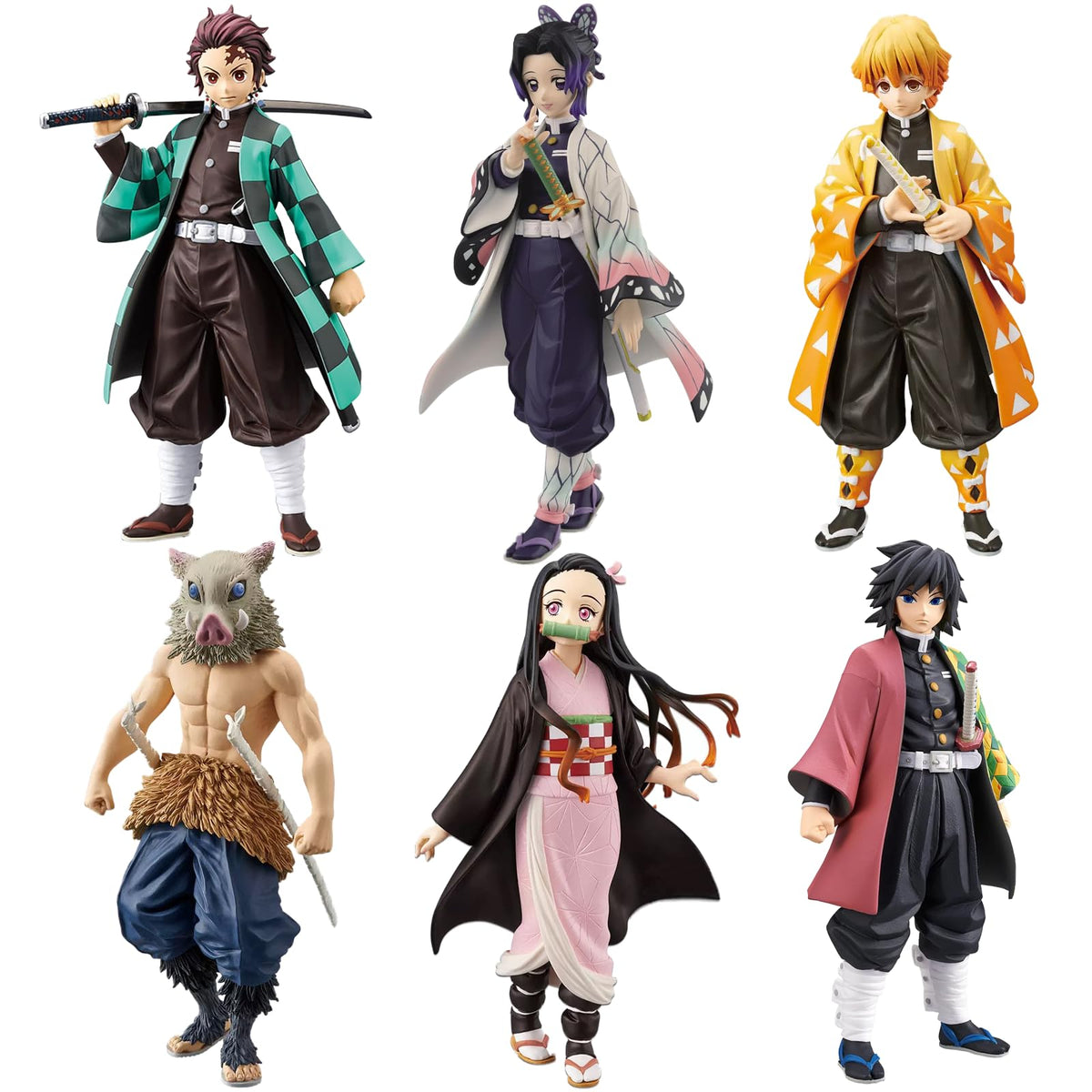 MLDVQJV Demon anime figures 6-pack standing enhances display shelves for collectors.