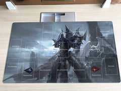 Mlikemat Buster Blader playmat—hero art highlights vibrant artwork