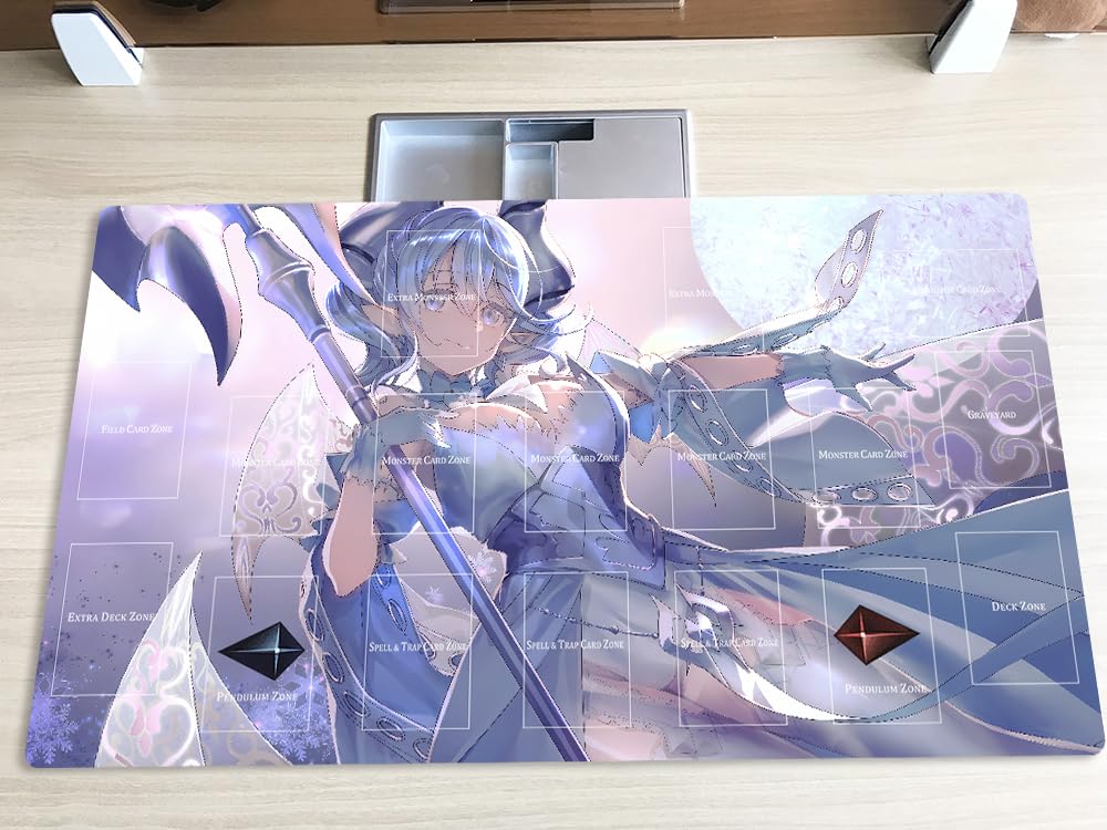 Mlikemat CCG playmat featuring zones for clear card placement and tracking.