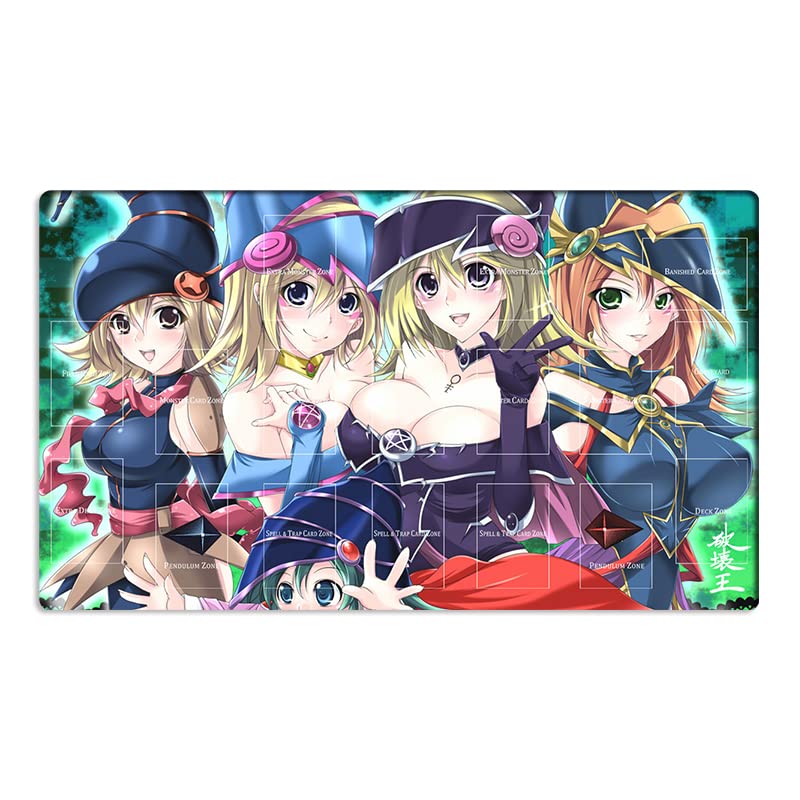 Mlikemat Dark Magician Girl playmat with zones for organized gameplay.